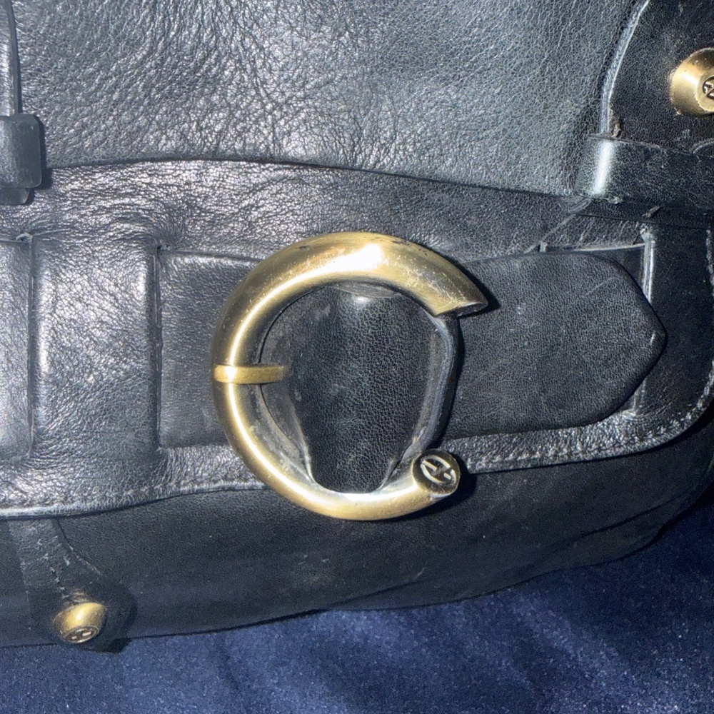 Francesca Biasia Black Leather Satchel Handbag EUC - Picture 9 of 13